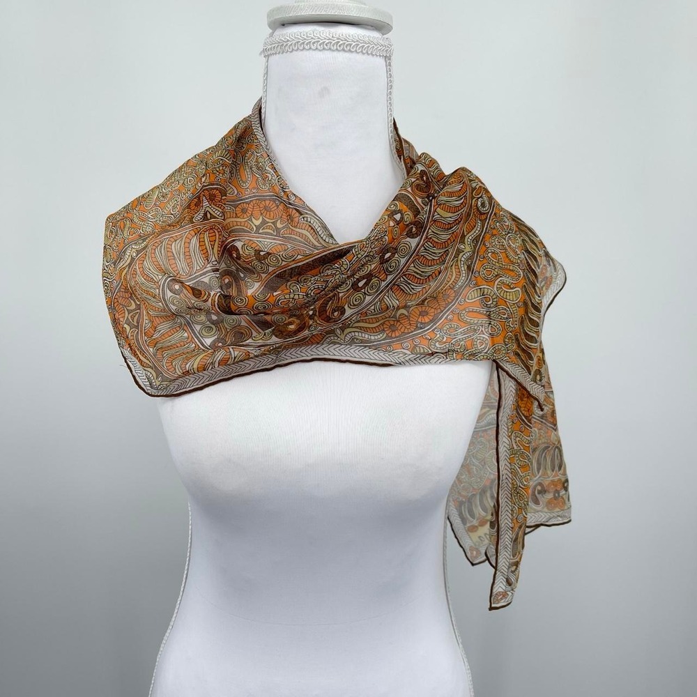 Vintage 70s Vera Neummann Paisley Scarf Silk Blend Japan Luxury Retro Fall Boho